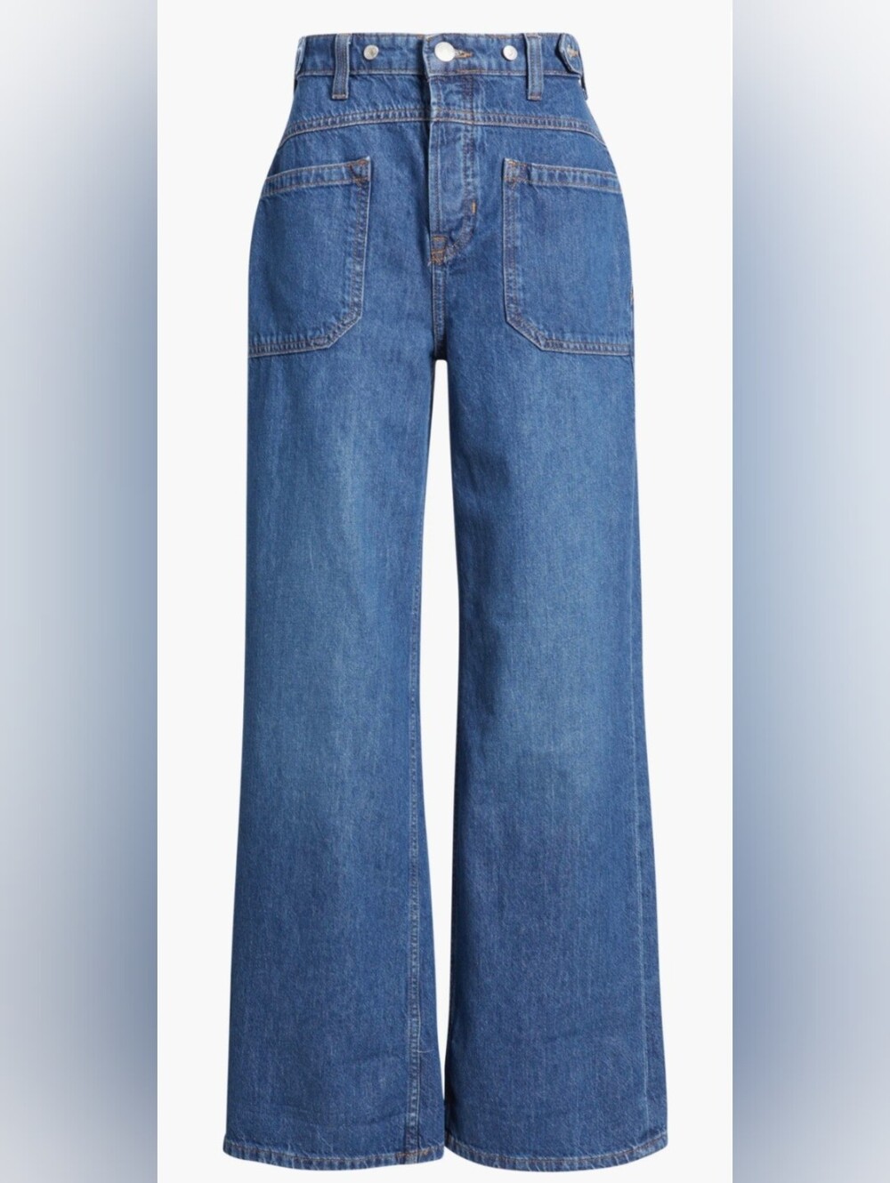 New We The Free Palmer Cuffed Jeans Boho Sz 25 High Rise Wide Leg